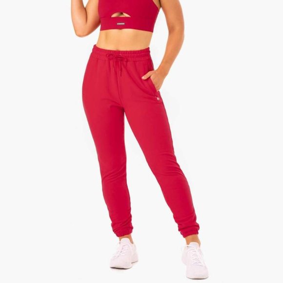 Ryderwear Pants - Base High Waisted Track Pants - Cherry Red - S